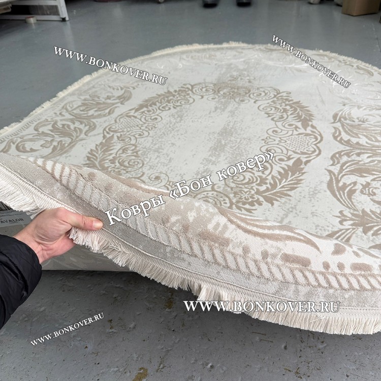 Ковер Турция Для Гостиной Дизайн 95 Белый с Бежевым